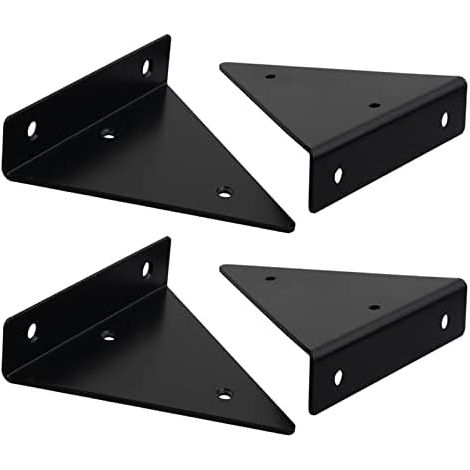 Confezione da 4 staffe per mensole triangolari, staffe per mensole galleggianti in ferro da 8 cm, staffa per mensole in metallo da parete per ripiani aperti fai da te
