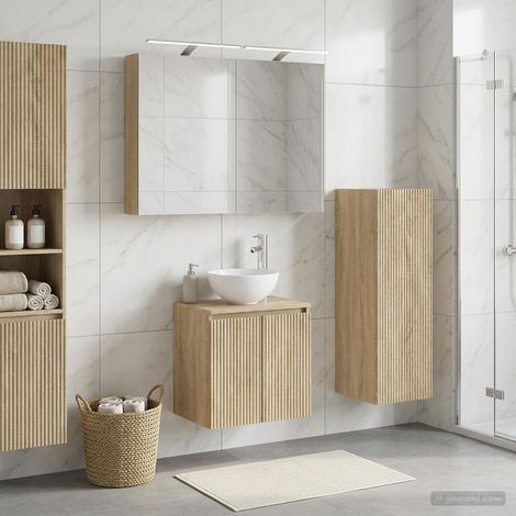 vidaXL Bathroom Furniture Set 4 pcs Sonoma Oak (1/5)