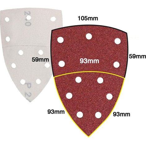 60 fogli di carta vetrata per levigatrice orbitale - Carta vetrata 105x152 mm, 11 fori, retro con velcro, grana 40, 60, 80, 120, 180, 240 per legno, levigatrice orbitale multifunzione (1/4)