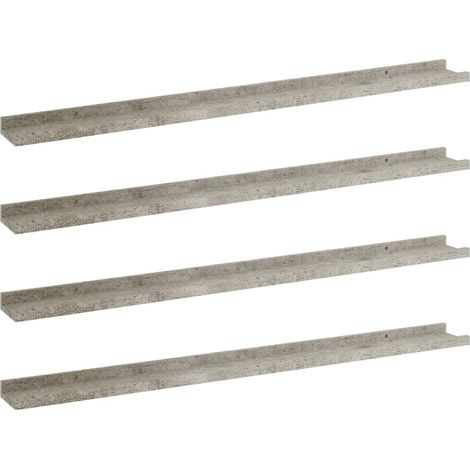 Étagères murales 4 pcs,Étagère flottante Gris béton 100x9x3 cm CFW96352 (1/5)