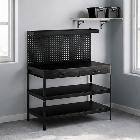 Servante d'atelier coloris noir en bois 122 x 61 x 156 cm (1/5)