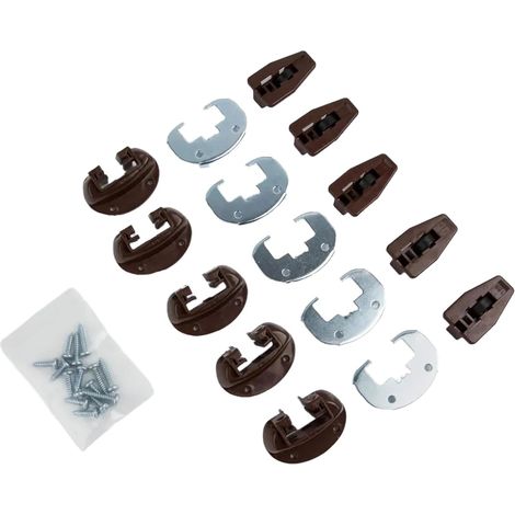 Lot de 5 glissières tiroir avec support métallique et vis - Pièces (1/5)