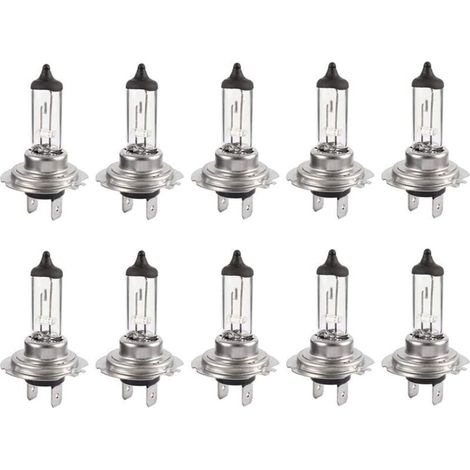 10pcs Ampoule halogène Led 12V H7 55W, Durable Ampoule blanche chaude Feux de route/feux de croisement pour voiture (1/4)