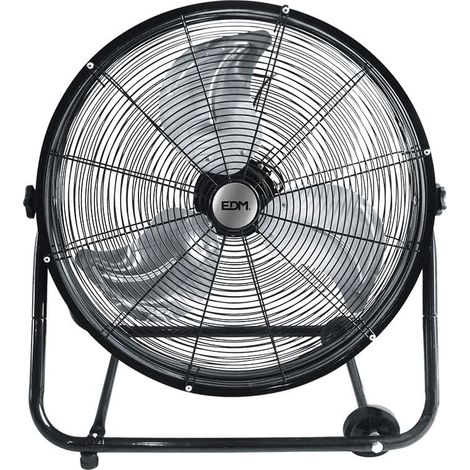 Ventilador industrial de suelo, con ruedas, negro 180 w, 59,8 db, aspas ø60 x 70 cm (1/4)