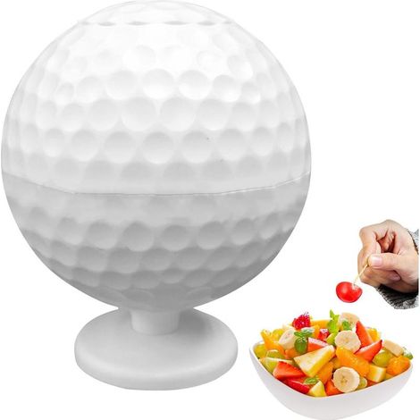 1 Distributeur automatique de cure-dents, forme balle de golf, design compact, protection par couvercle, usage maison/bar/café (1/5)