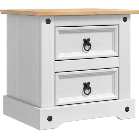 Maison Exclusive - Nachttisch Corona Weiß 53 x 39 x 47 cm Massive