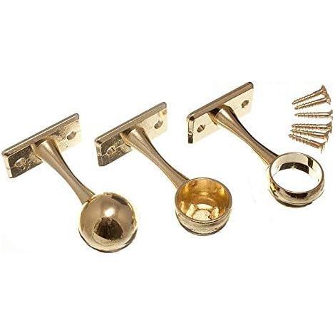 Lot de 6 barres de penderie, 2 supports d'extrémité, 1 support central 19 mm EB (1/2)
