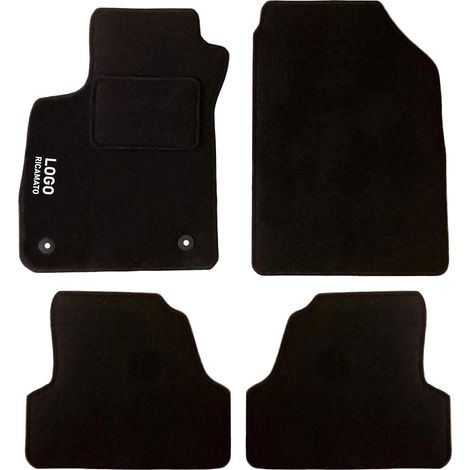 LUPEX SHOP - Tappetini auto compatibili per Mokka con 2 clip di fissaggio, in moquette nera, anteriori e posteriori (1/3)