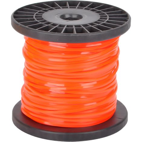 Fil de rechange pour coupe-bordure, En nylon,4 pans, Diamètre 2,4 mm, Longueur 100 m, Rouge