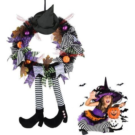 Halloween-Dekoration, Halloween-Türkranz, Herbstliche Halloween-Dekoration für Garten, Baum, Veranda (1/5)