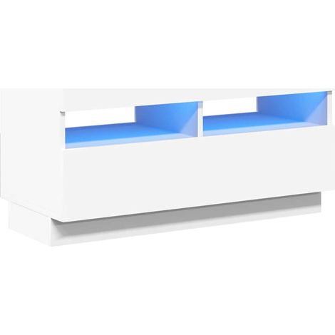 vidaXL Mobile Porta TV con Luci LED Bianco 80x35x40 cm