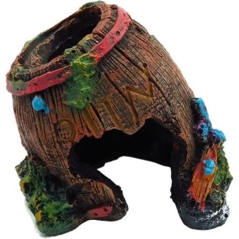 Aquarium baril artificiel grotte résine ornements décorations aménagement paysager accessoires pour Aquarium-S5
