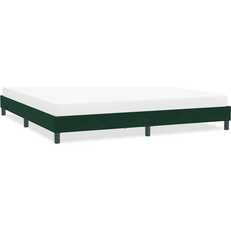 Bettgestell ohne Matratze Dunkelgrün 200x220 cm Samt (1/5)