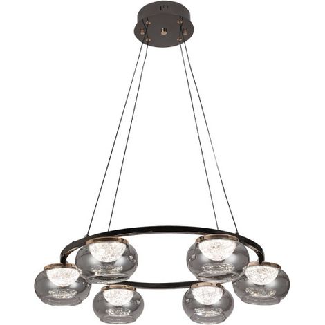 Lámpara de techo colgante Pompeya 6l Negro 42w 67d