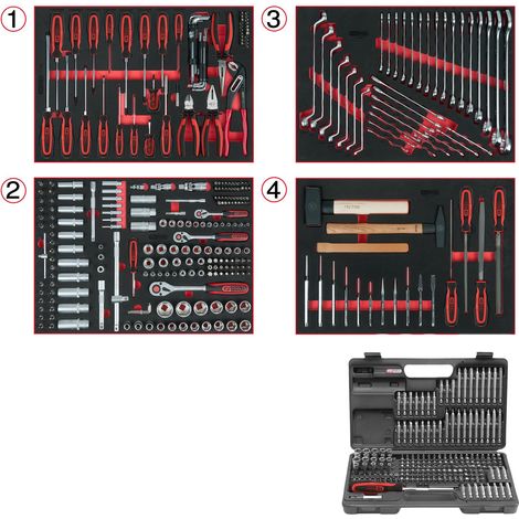 KS TOOLS Jeu d'inserts universels pour 4 tiroirs avec 515 outils premium - 713.0515 (1/2)