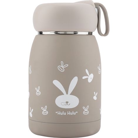 Gourde isotherme en acier inoxydable motif lapin mignon, tasse thermos bouteille d'eau pour café