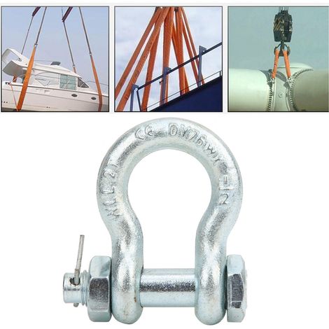 Manille d'ancrage robuste en acier allié avec écrou pour levage maritime - Pièces machine 1 unité 3.25 tonnes (1/5)
