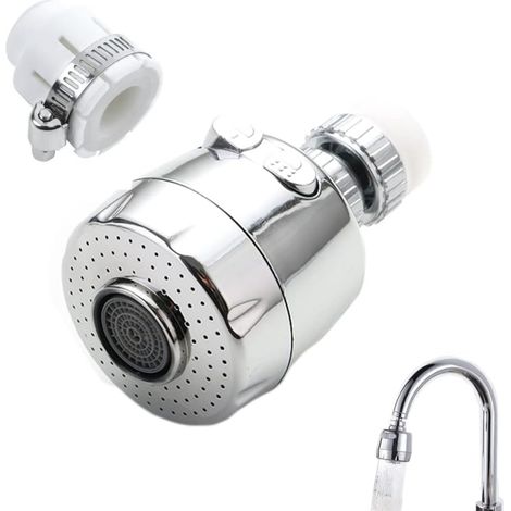Aérateur De Robinet, Robinet Rotatif à 360 °, Mode 2 Vitesses, Éjecteur De Filtre à Économie d'Eau Réglable, Utilisé Pour La Tête De Buse De Robinet Flexible De Cuisine Et De Salle De Bain (Court) (1/5)