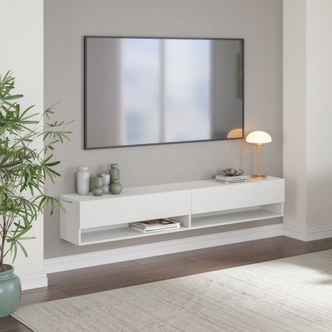 TV-Lowboard hängend Halmstad 180x31x30 cm Weiß [en.casa] (1/5)