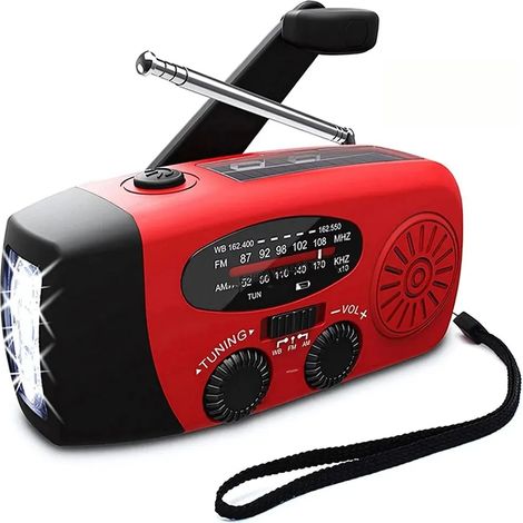Lampe de camping solaire multifonctionnelle, batterie rechargeable de 2000 mAh et générateur à manivelle (1/5)