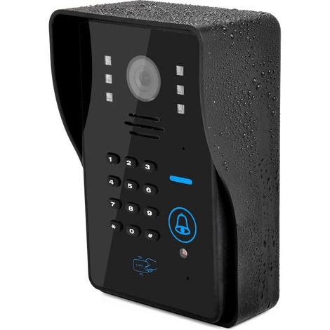 Caméra de sécurité sans fil avec sonnette vidéo Interphone Vidéo Filaire 7 Pouces Sonnette Villa Bâtiment Interphone Mot De Passe Carte Magnétique Télécommande Déverrouiller Sonnette Électronique Inst (1/5)