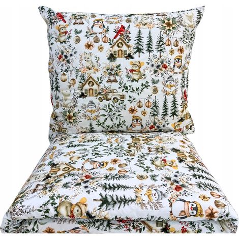 Weihnachtsbettwäsche-Set 160x200, Baumwollset, polnischer Hersteller, dick