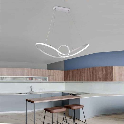 Lampadario led moderno bianco lampada a sospensione 38 watt luce bianca fredda 6500k arredamento (1/3)
