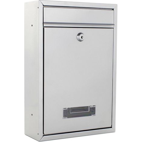 Rottner cassetta postale Tarvis Argento, in acciaio, con design moderno e compatto, targhetta portanome integrata nella finestra di visualizzazione, serratura a cilindro di colore grigio chiaro. (1/5)