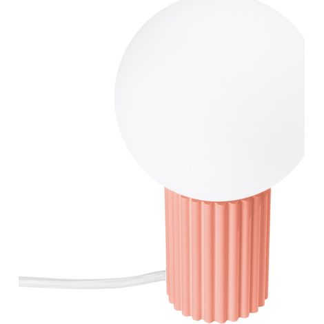 Lampada da scrivania moderna color pesca con corpo scanalato e sfera in vetro bianco con interruttore per ingresso, soggiorno, 1xG9 8W, HALO Sollux Lighting (1/5)