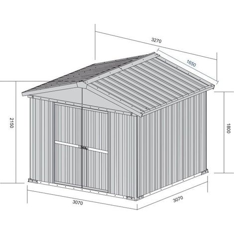 Casetta Box da Giardino in Lamiera di Acciaio Porta Utensili 327x307x217 cm Enaudi Legno (1/5)