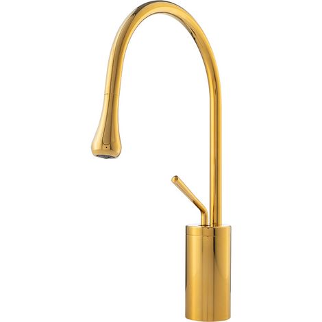 Mitigeur lavabo avec bec pivotant Silla, robinet salle de bain en laiton, économie d’eau, design moderne, Doré (1/4)