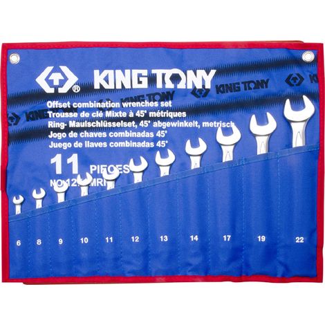 King Tony Jeu de 11 cles plate mixte courbee - mrn