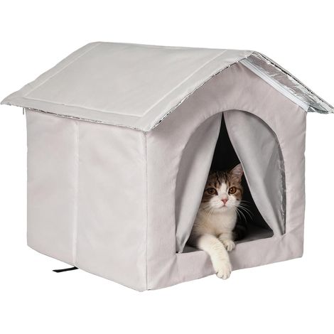 pour Chat Lit Chaud avec Moustiquaire Abri pour Chat (1/5)