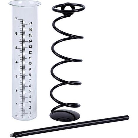 Pluviometro da esterno – Tubo di vetro di precisione con supporto in metallo – Strumento di misurazione della pioggia rimovibile per giardino e prato (1/5)