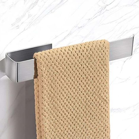 Porte Serviette Salle De Bain sans Percage Inoxydable Porte Serviette Adhesif pour Salle De Bain Et Cuisine Acier 25 Cm (1/5)