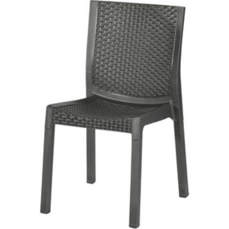 SEDIA PANAREA RESINA EFFETTO RATTAN ANTRACITE