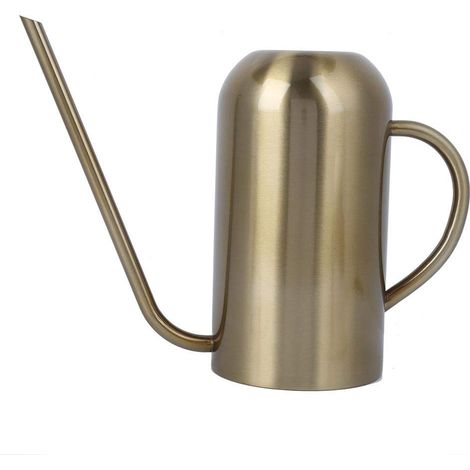Gießkanne aus Edelstahl mit langem Ausguss, Gartengießkanne, Bewässerungswerkzeug, Gold, 1,5 l.