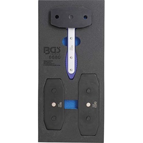 BGS Inserto carrello officina 1/3: Attrezzo di ripristino del pistoncino del freno con funzione a cricchetto, 7 pezzi - 6680 (1/3)