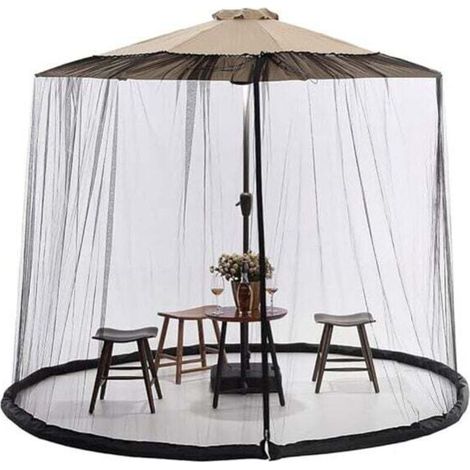 Patio Umbrella Mosquito Netting, Mesh Screen for Patio Umbrella Canopy, 11-12FT for Outdoor Patio Umbrella with Polyester Netting, Fillable Base (1/4)