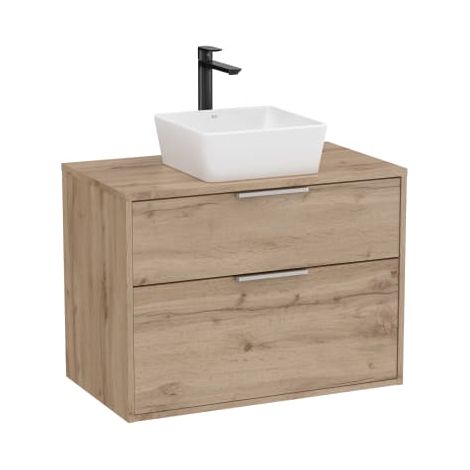 MUEBLE OPTICA 800 DE 2 CAJONES PARA LAVABO DE SOBRE ENCIMERA NOGAL