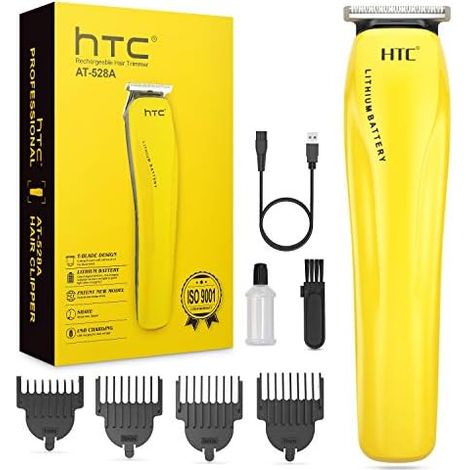 Tondeuse Cheveux Hommes,Tondeuse Electriques Barbe, Barbe Rechargeable à Batterie au Lithium avec Sans Fil 4 Peignes de Guidage (jaune) Jaune - (1/5)