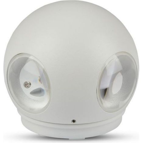 V-TAC VT-834 Lampada LED 4W da parete forma sferica bianco wall light bianco caldo 3000K IP65 - SKU 8551