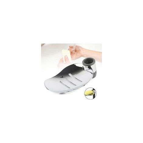 Porte-savon de douche moderne en Chrome réglable, outil de salle de bains, plateau en forme de feuille pour tiges de douche 22MM