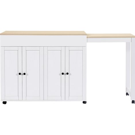 Ausziehbarer Bartisch Weiß MDF 117-180 x 50 x 94,6 cm MODENUIT (1/5)