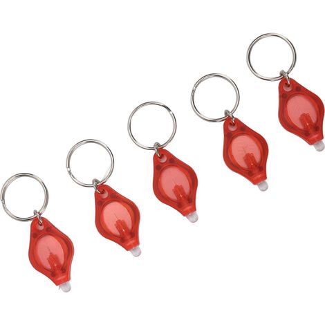 Lot de 5 mini lampes torches LED porte-clés portables pour détecter les bijoux (lumière rouge). (1/5)