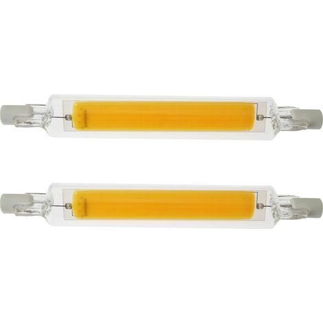 2Pcs 78MM 5W 220V Lampe à LED R7S Haute Luminosité Modèle Verre COB à Double Extrémité Lampe Remplace les Lampes Halogènes, Faible Consommation d'Énergie Lumière Naturelle (1/5)