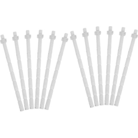 Tiges de Bouton de Toilette en Plastique Blanc, Lot de 12 Pièces (1/5)