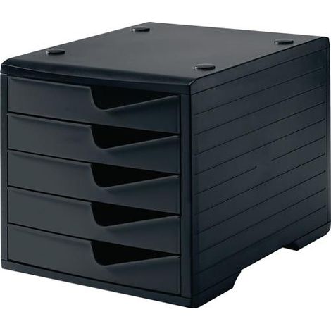 Ablagebox 5 Schubl.schwarz/schwarz Polystyrol H255xB270xT340mm (1/2)