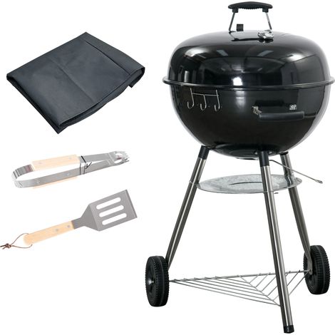 Outsunny Portable Kettle Charcoal Grill BBQ Smoker w/ Cover, Lid, & Thermometer (1/5)
