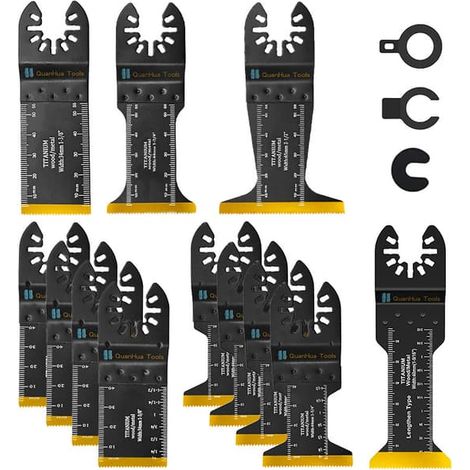 12 lames de scie oscillantes universelles en alliage de titane, outils multifonctionnels (1/3)
